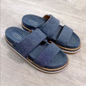 Cole Haan Navy Double Strap Slides